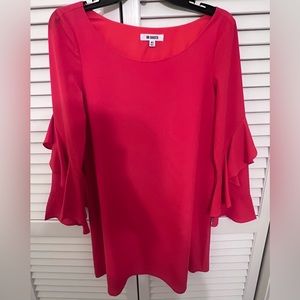 BB Dakota red ruffle sleeve dress